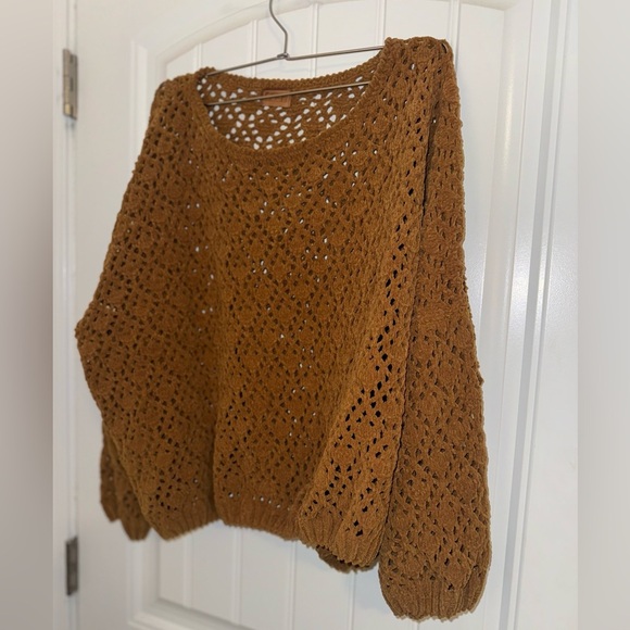 POL CROCHET SWEATERS size small in color: tan and size medium in color gray. - Picture 2 of 15